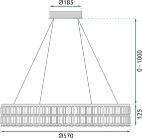 Пендел LED APP1568-CP Gold 60cm