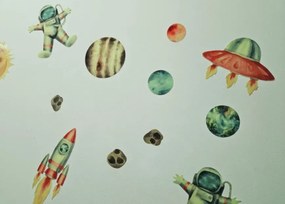 Вълшебни светещи стикери за деца - астронавт, планета и ракета Šírka: 60 cm | Dĺžka: 120 cm