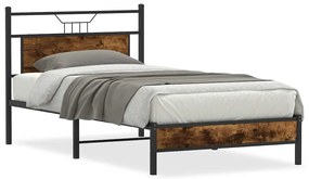 4106885 vidaXL Рамка за легло без матрак опушен дъб 100x200 см инженерно дърво