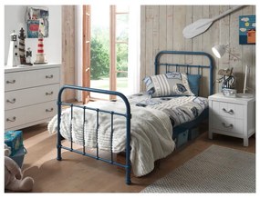 Синьо метално детско легло , 90 x 200 cm New York - Vipack