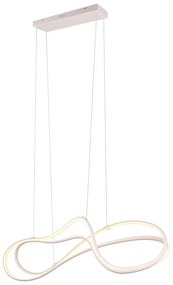 Бяло LED висящо осветително тяло с метален абажур Nala - Trio Select