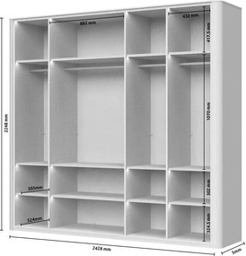 Гардероб Dutchess петкрил 3 стъкло