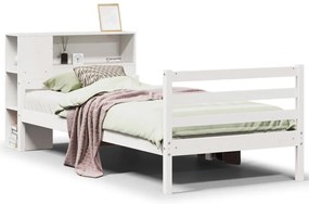 3322220 vidaXL Легло с етажерка за книги, без матрак, 100x200 см, бор масив