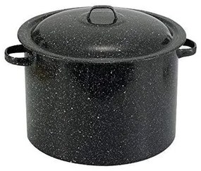 Емайлиран казан с капак 40л черен РЯ-(1501+39/40)(44lt)