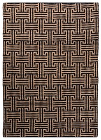 Черен/естествен ръчно изработен килим със смес от юта 160x230 cm Meander Jute – Flair Rugs