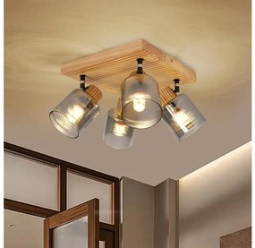 Brilagi - Спот HYGGE 4xE14/15W/230V каучуково дърво/димчато