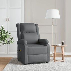 340165 vidaXL Масажен стол, сив, изкуствена кожа