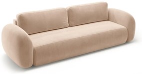 Бежов кадифен сгъваем/с място за съхранение диван 262 cm Tonale – Cosmopolitan Design