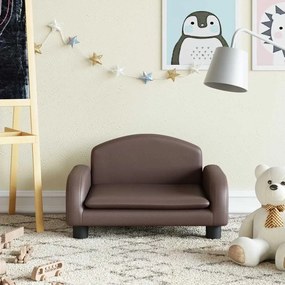 3196376 vidaXL Детски диван кафяв 50x40x30 см изкуствена кожа