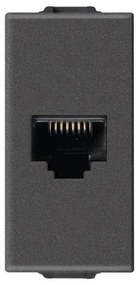 VIMAR 09339.6.CM RJ45 Интернет розетка кат.6 Netsafe UTP 110, Карбон мат, 1M NEVE UP