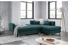 Тюркоазен ъглов разтегателен диван десен ъгъл Scandic Lagom - Miuform