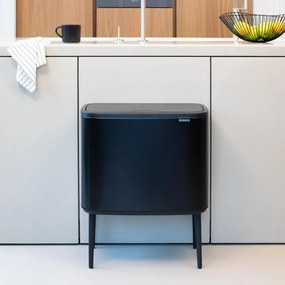 Кош за боклук Brabantia Bo Touch 651106, 36 л, Плавно и безшумно отваряне, Голям отвор, Черен