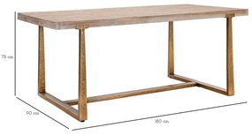 Трапезна маса в естествен цвят 180x90 cm Ankara – Mauro Ferretti