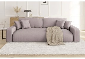 Светлорозов разтегателен диван с място за съхранение от рипсено кадифе 234 cm Sara – Ropez