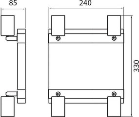 Квадратен спот за таван LORENZO, черен, 4хE27