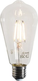 Комплект от 5 E27 LED Filament крушки ST64 прозрачни 4W 470 lm 2700K