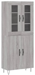 3198247 vidaXL Висок шкаф, сив сонома, 69,5x34x180 см, инженерно дърво
