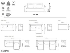 Зелен кадифен разтегателен диван с място за съхранение 238 cm Kapua – Makamii