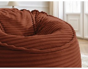 Пуф от рипсено кадифе в тухлен цвят Socrate – Bobochic Paris