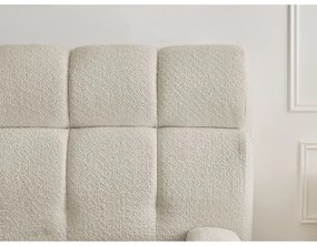 Бежово двойно тапицирано легло с място за съхранение с включена подматрачна рамка 160x200 cm Mont Blanc – Bobochic Paris