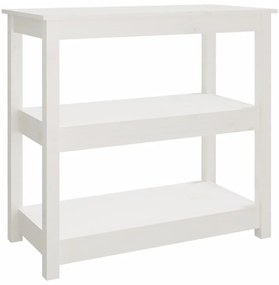 821670 vidaXL Конзолна маса бяла 80x40x74 см борово дърво масив