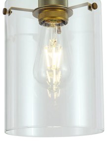 Дизайнерска висяща лампа бронз с прозрачно стъкло - Domo