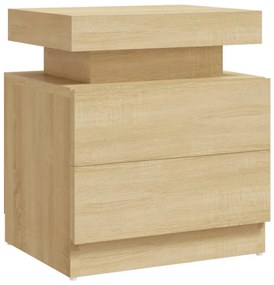 326852 vidaXL Нощно шкафче, сонома дъб, 45x35x52 см, инженерно дърво