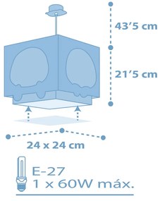 Таванна лампа Ango Panda-Blue
