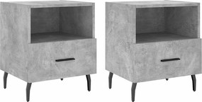 827477 vidaXL Нощни шкафчета 2 бр бетонно сиво 40x35x47,5 см инженерно дърво