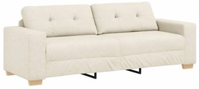 4105097 vidaXL Диван с възглавница с възглавница Бежово 220 x 78 x 84 см Лен