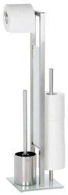 WENKO 21564100 - Четка за тоалетна RIVALTA 18x70 см, неръждаема стомана/сребрист/бял/черен