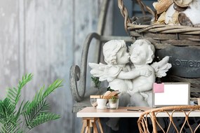 Самозалепващ фототапет – Статуетки на ангелчета на пейка