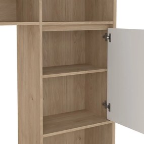 TV комплект от дъбов декор в бял и естествен цвят 209x183x48 cm Next – Tvilum