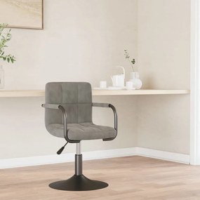 3087941 vidaXL Трапезен стол, светлосив, кадифе