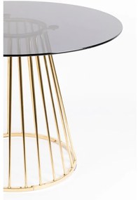 Кръгла маса за хранене със стъклен плот ø 104 cm Floris - White Label