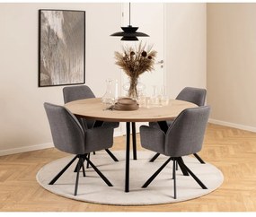 Светлосиви тапицирани трапезни столове в комплект с подлакътници 2 бр. Glenda – Actona