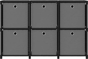 322607 vidaXL Органайзер с 6 отделения с кутии, черен, 103x30x72,5 см, плат