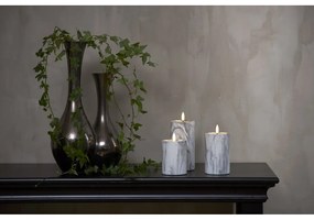 LED свещ от сив и бял бетон, височина 15 см Flamme Marble - Star Trading