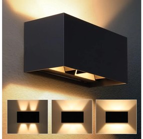 Brilagi - LED външно стенно осветително тяло DOUBLE CUBE LED/12W/230V, черно, IP65