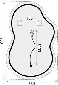Огледало LED UNO 80x55 cm