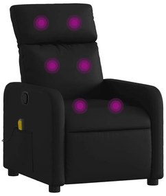 3206875 vidaXL Масажен фотьойл с регулируема облегалка, черен, изкуствена кожа