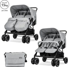 Детска количка за близнаци TWIN LORELLI - GREY