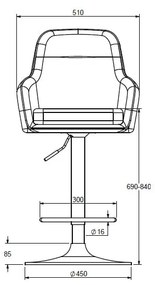 Сиви бар столове в комплект 2 бр. (височина на седалката 69 cm) Avola – Unique Furniture