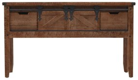 246121 vidaXL Конзолна маса, чамова дървесина масив, 131x35,5x75 cм, кафява