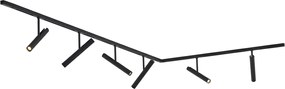 Модерна релсова система черна с 6 прожектора черна 1-фазна - Slimline Avery