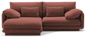 Розов кадифен ъглов диван (ляв ъгъл) Torino – Micadoni