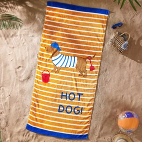 Оранжева памучна плажна кърпа 76x160 cm Hot Dog – Catherine Lansfield
