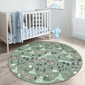 Зелен детски килим ø 80 cm Comfort - Mila Home