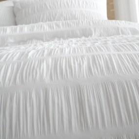 Бяло единично спално бельо 135x200 cm Seersucker - Catherine Lansfield