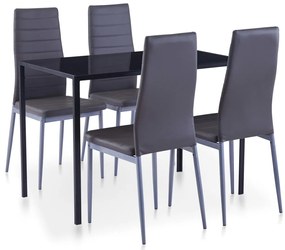 281695 vidaXL Трапезен комплект, пет части, сив